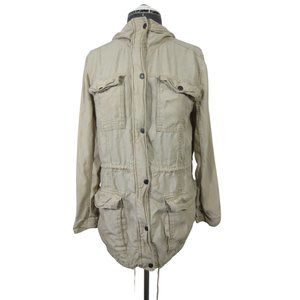 Abercrombie & Fitch women's twill khaki hooded safari utility jacket‎ XS